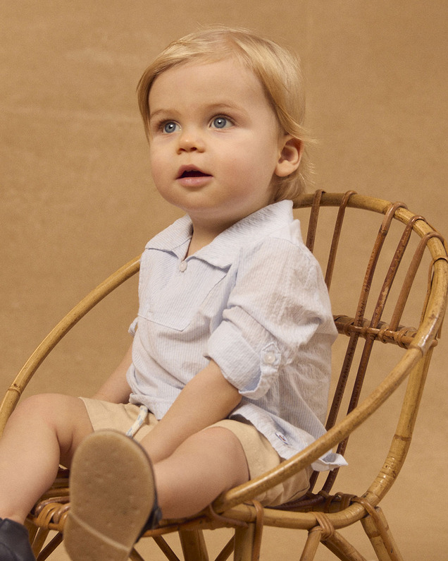 Striped shirt with roll-up sleeves Blue colour  Sergent Major