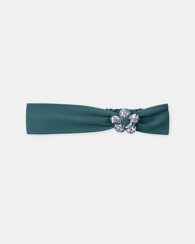 Headband with 3D flower Teal colour  Sergent Major