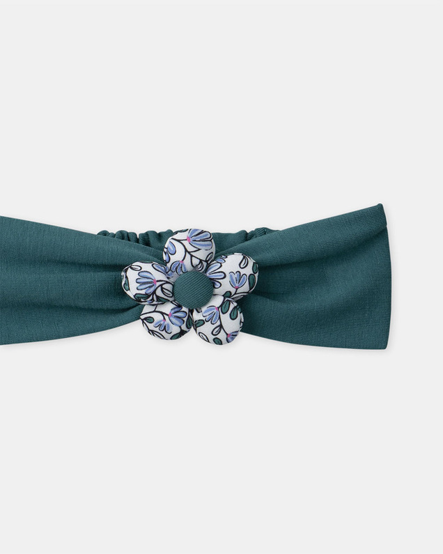Headband with 3D flower Teal colour  Sergent Major