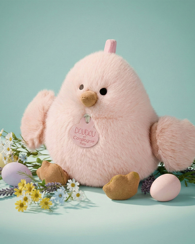 Piou chick soft toy 15 cm Pink colour  Doudou et Compagnie