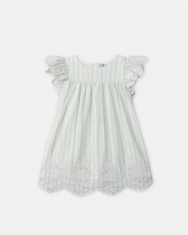 Embroidered striped dress Green colour  Sergent Major
