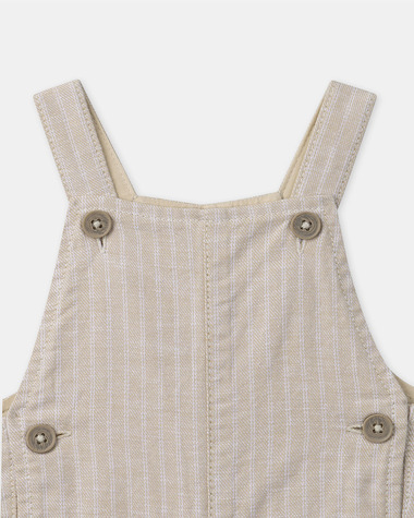 Striped dungarees and bodysuit set Beige colour  Sergent Major