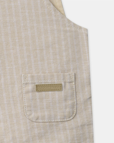 Striped dungarees and bodysuit set Beige colour  Sergent Major