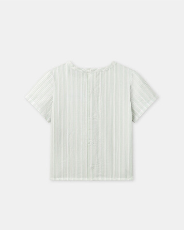 Striped shirt with &lsquo;amour&rsquo; embroidery Green colour  Sergent Major