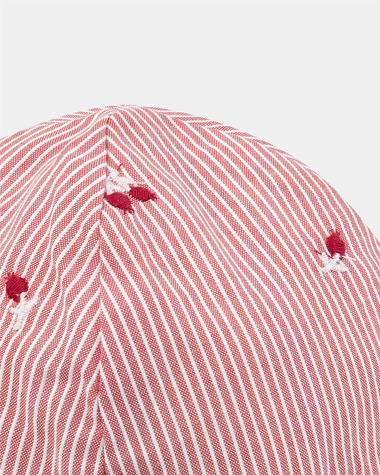Striped hat with berry embroidery Natural colour  Sergent Major