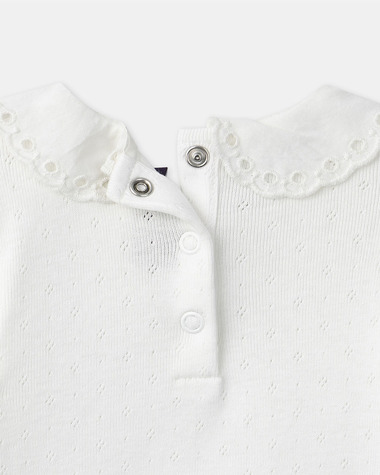 &lsquo;Bisous sal&eacute;s&rsquo; collar bodysuit Ecru colour  Sergent Major