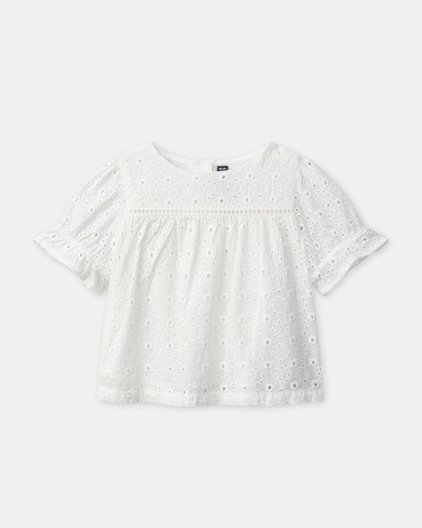 Embroidered short-sleeved blouse Ecru colour  Sergent Major
