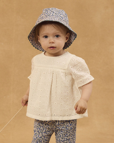 Embroidered short-sleeved blouse Ecru colour  Sergent Major