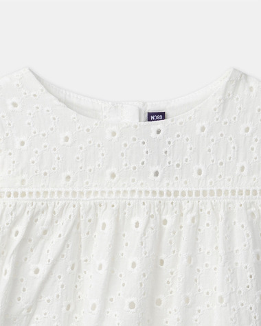 Embroidered short-sleeved blouse Ecru colour  Sergent Major