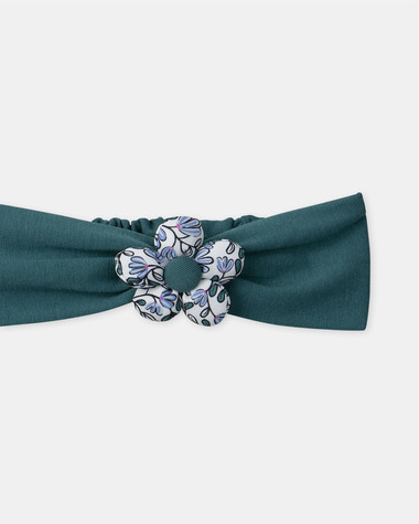 Headband with 3D flower Teal colour  Sergent Major