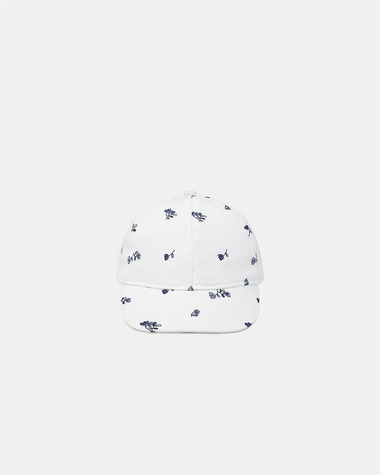 Floral print cap Ecru colour  Sergent Major