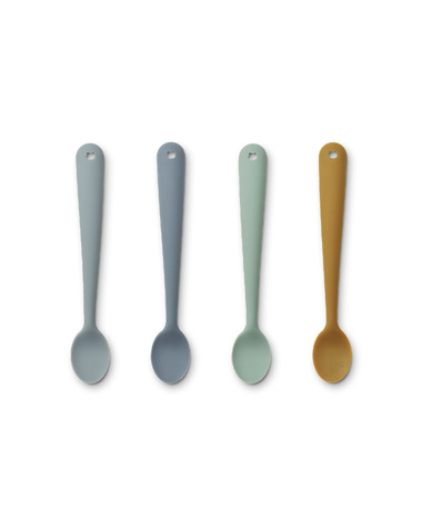 Set of 4 Siv spoons Blue multi mix colour  Liewood