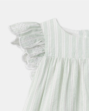 Embroidered striped dress Green colour  Sergent Major