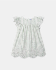 Embroidered striped dress Green colour  Sergent Major