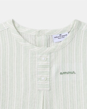Striped shirt with &lsquo;amour&rsquo; embroidery Green colour  Sergent Major