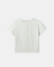 Striped shirt with &lsquo;amour&rsquo; embroidery Green colour  Sergent Major