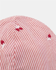 Striped hat with berry embroidery Natural colour  Sergent Major