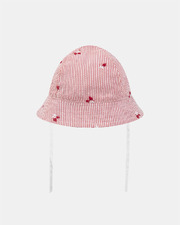 Striped hat with berry embroidery Natural colour  Sergent Major