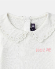 &lsquo;Bisous sal&eacute;s&rsquo; collar bodysuit Ecru colour  Sergent Major