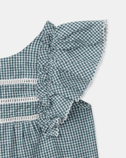Fancy gingham playsuit Blue colour  Sergent Major