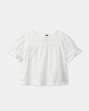 Embroidered short-sleeved blouse Ecru colour  Sergent Major