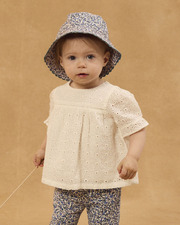 Embroidered short-sleeved blouse Ecru colour  Sergent Major