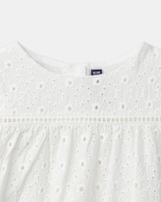 Embroidered short-sleeved blouse Ecru colour  Sergent Major