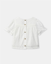 Embroidered short-sleeved blouse Ecru colour  Sergent Major