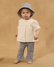Embroidered short-sleeved blouse Ecru colour  Sergent Major