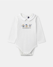 Long-sleeved bodysuit with collar Ecru colour  Sergent Major