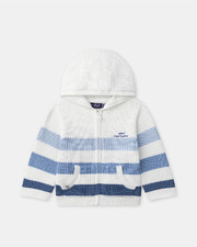 Hooded cardigan with stripes Blue colour Sergent Major