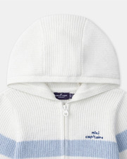 Hooded cardigan with stripes Blue colour Sergent Major
