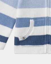 Hooded cardigan with stripes Blue colour Sergent Major
