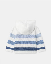 Hooded cardigan with stripes Blue colour Sergent Major