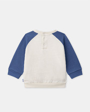 Two-tone sweatshirt with chick embroidery Blue/ecru colour  Sergent Major
