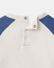 Two-tone sweatshirt with chick embroidery Blue/ecru colour  Sergent Major