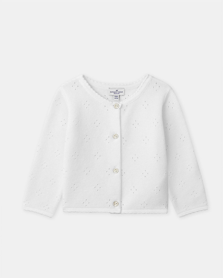 Openwork knit cardigan Ecru colour Sergent Major