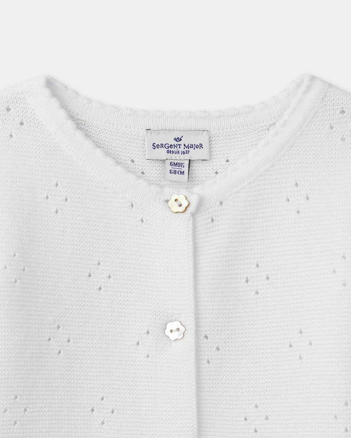 Openwork knit cardigan Ecru colour Sergent Major