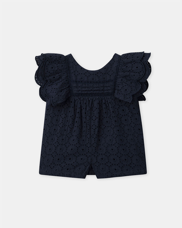 Short ruffled jumpsuit Navy blue colour  Sergent Major