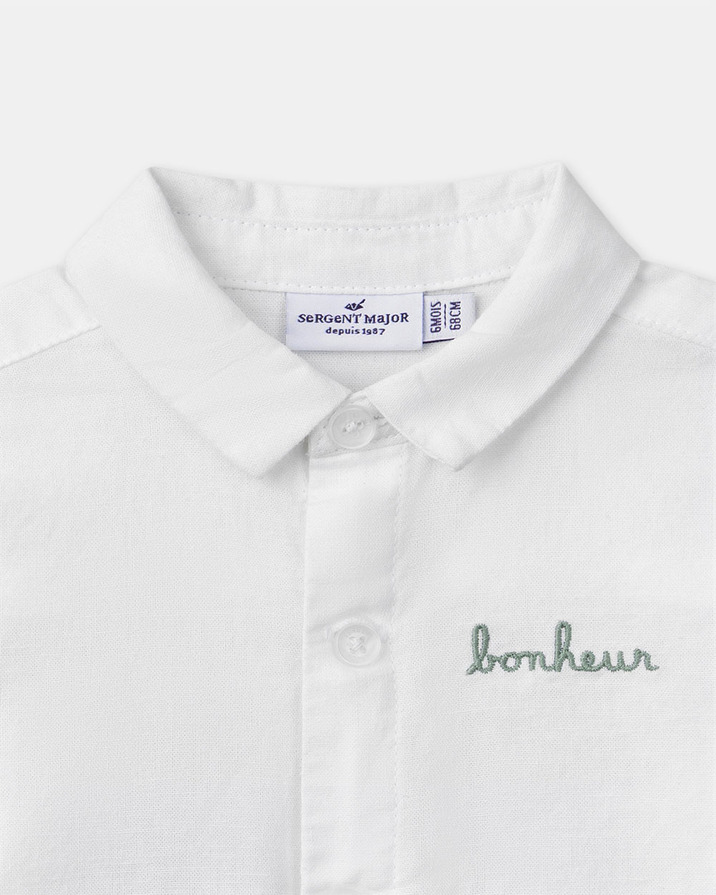 Shirt with roll-up sleeves Ecru colour  Sergent Major