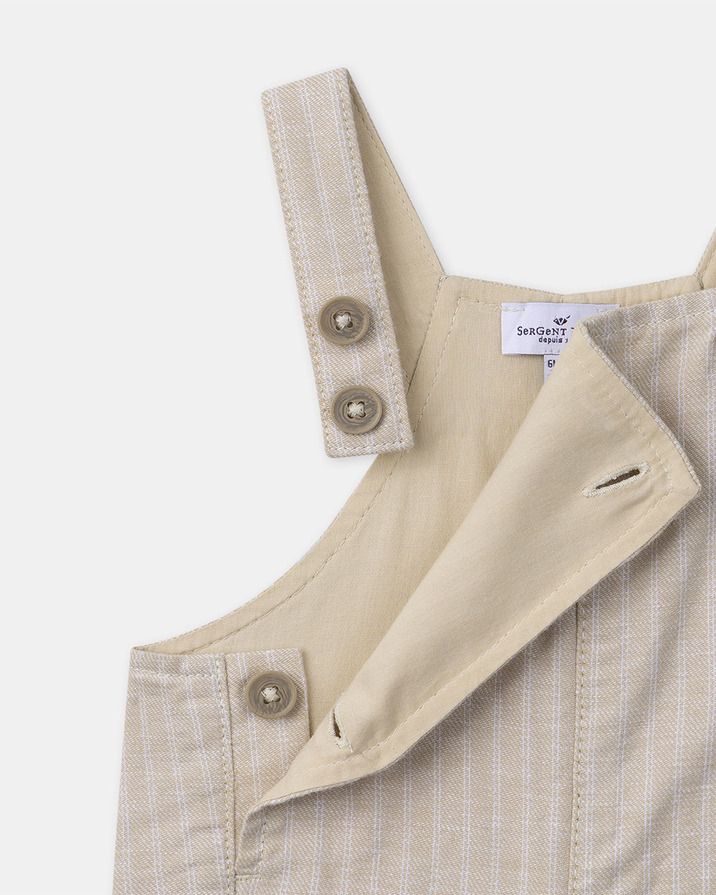 Striped dungarees and bodysuit set Beige colour  Sergent Major