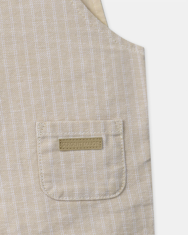 Striped dungarees and bodysuit set Beige colour  Sergent Major