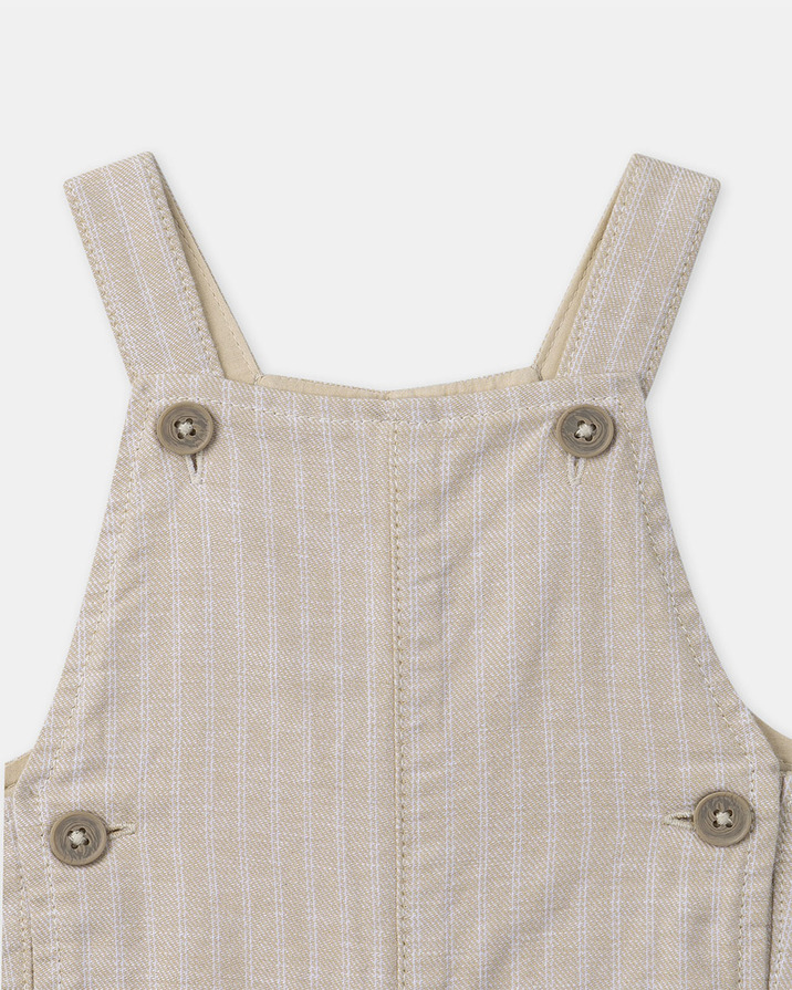 Striped dungarees and bodysuit set Beige colour  Sergent Major