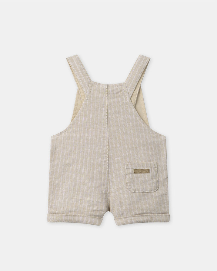 Striped dungarees and bodysuit set Beige colour  Sergent Major