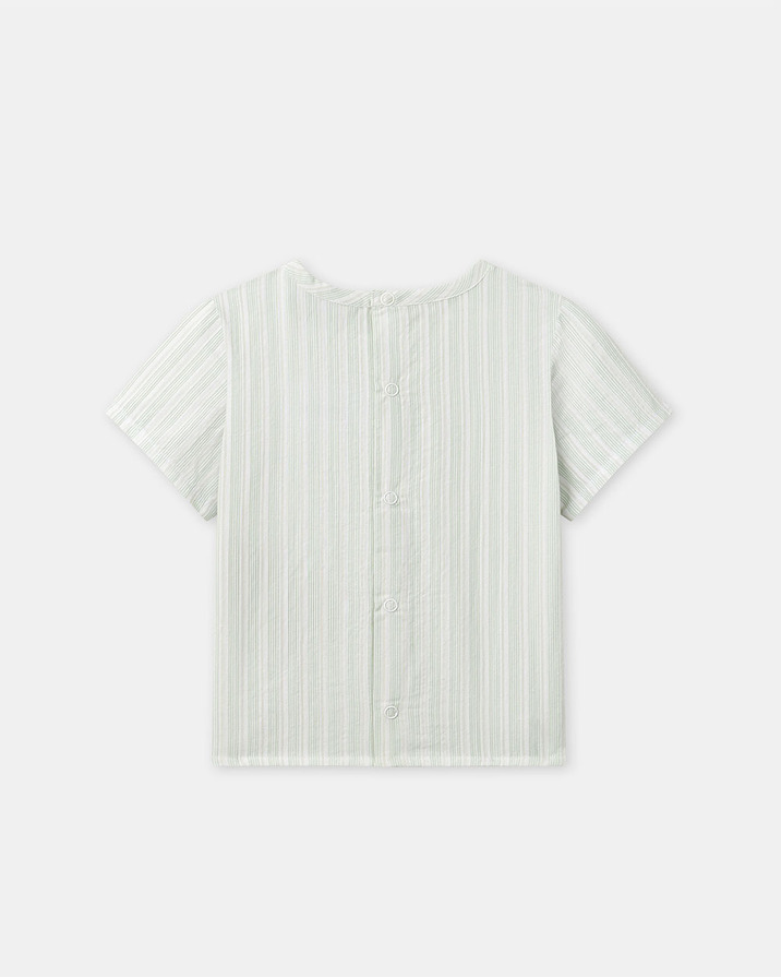 Striped shirt with &lsquo;amour&rsquo; embroidery Green colour  Sergent Major