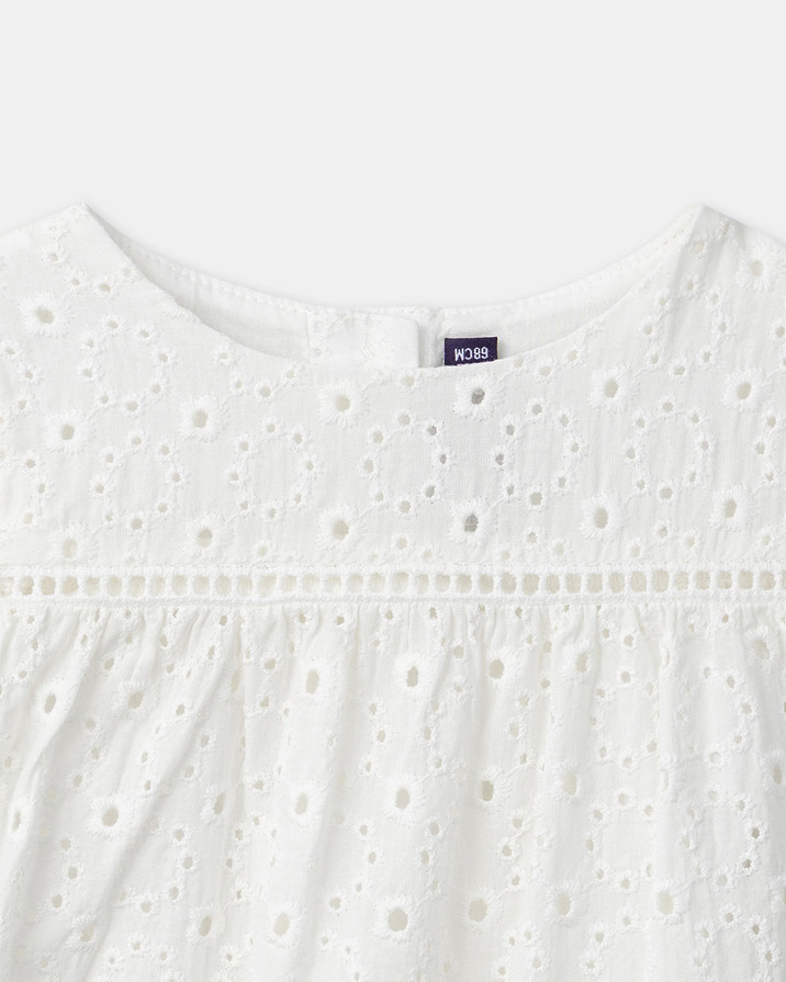 Embroidered short-sleeved blouse Ecru colour  Sergent Major