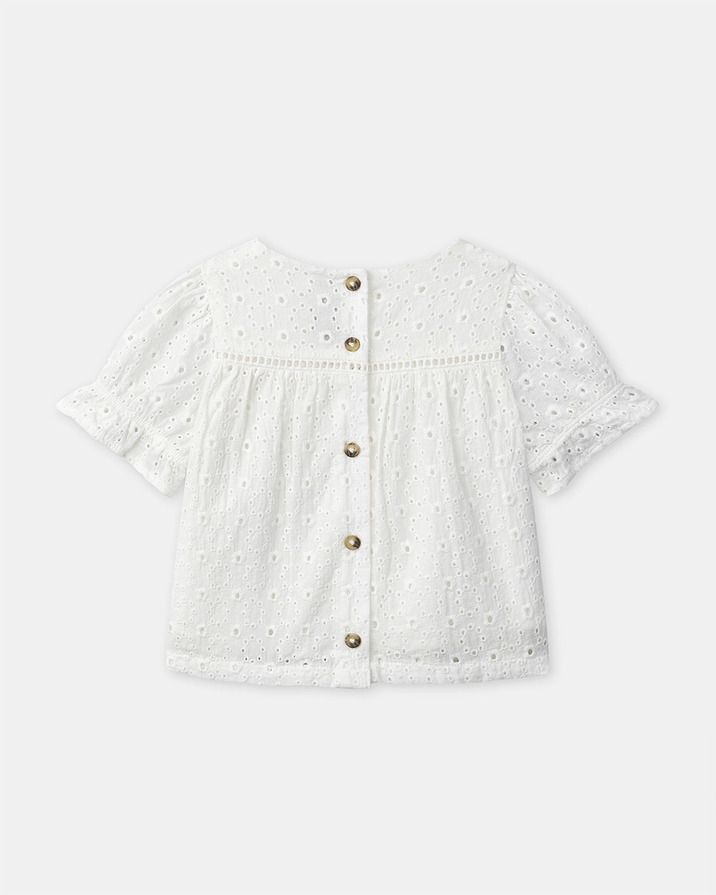 Embroidered short-sleeved blouse Ecru colour  Sergent Major