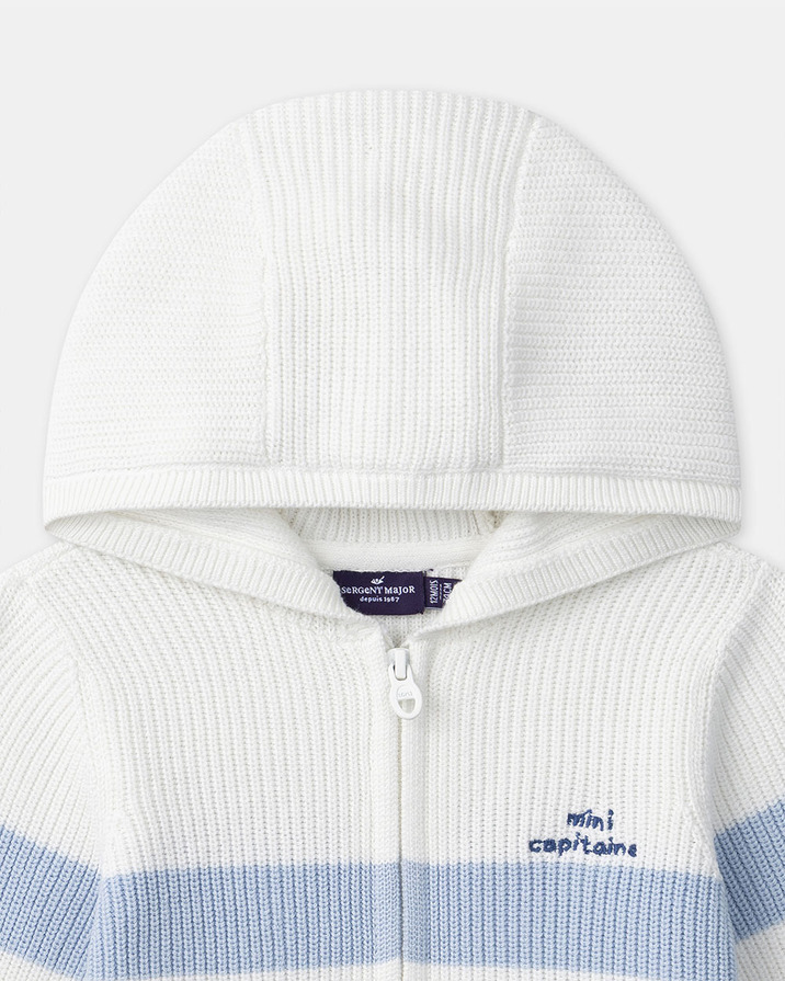 Hooded cardigan with stripes Blue colour Sergent Major