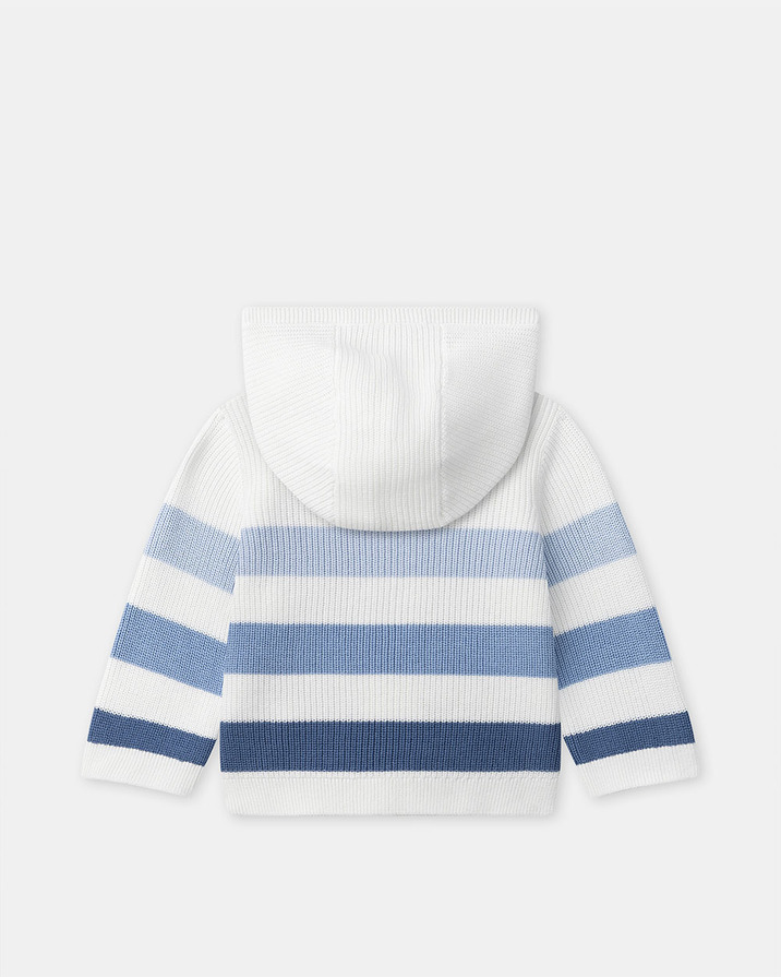 Hooded cardigan with stripes Blue colour Sergent Major