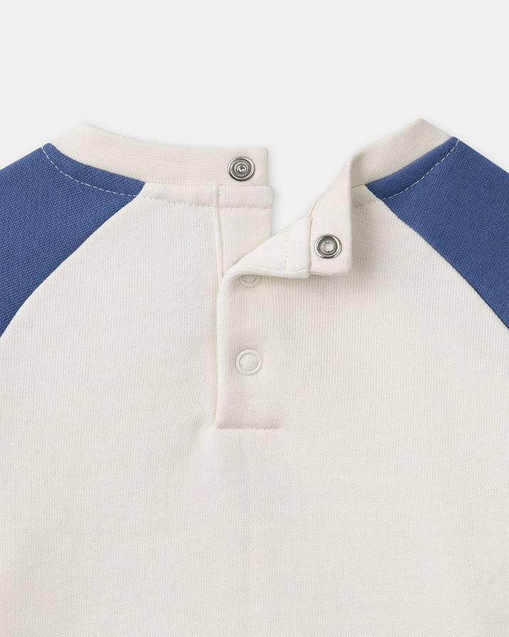 Two-tone sweatshirt with chick embroidery Blue/ecru colour  Sergent Major